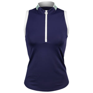 Sofibella Women's Green Spirit Tee Time Sleeveless Polo - Navy