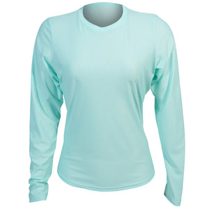 Sofibella Women's UV Colors Staples Mesh Long Sleeve - Blue Light