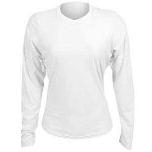Sofibella Women's UV Colors Staples Mesh Long Sleeve - White