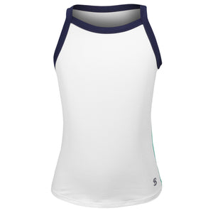 Sofibella Girls Green Spirit Courtside Tank - White