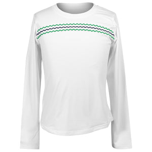 Sofibella Girls Green Spirit Long Sleeve Top - White