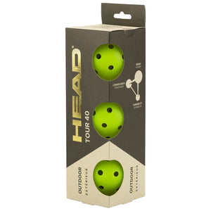 Head Tour 40 Outdoor Pickleball 3 Pack
