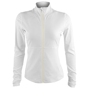 MPG Women's Vital Rib Full Zip Long Sleeve Jacket - Brilliant White