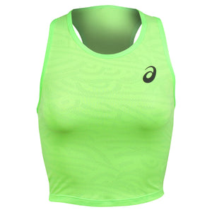 Asics Women's Match Jacquard Crop Top - Illuminate Green