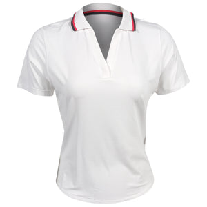 Sofibella Women's Berry Fusion Short Sleeve Polo - White