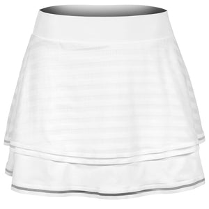 Sofibella Women's White Stripes 14" Flounce Skort - White
