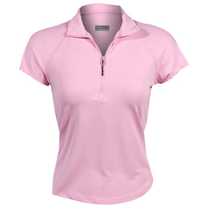 Lija Women's Born To Play Sly Zip Mock Tee - Peonies