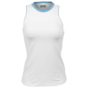 Lija Women's Match Point Gracey Tank - White/Blue Shores