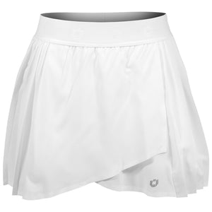 Ibkul Women's Solid Pleat 13" Skort - White