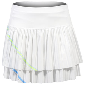 Lucky In Love Women's Lavish Lane Stroke Pleated Skort - White/Multi