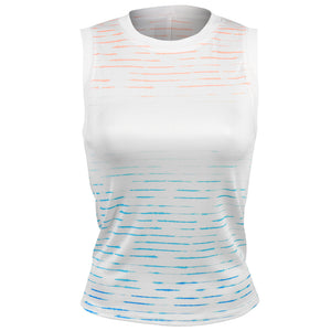 Lucky In Love Women's Making Waves Rising Tides Muscle Tank - White/Multi