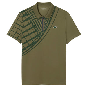 Lacoste Men's Ultra Dry Printed Polo - Khaki Green