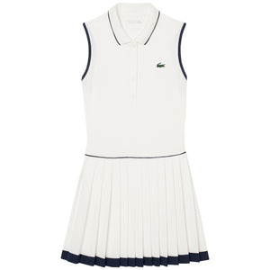 Lacoste Women's Heritage Ultra Dry Tennis Dress - White/Navy Blue