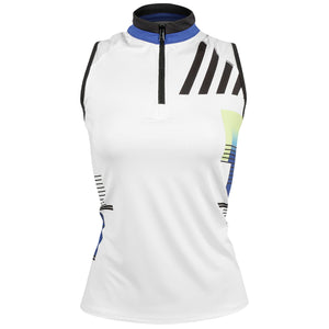 Lucky In Love Women's Stripe It Up Zip Tank - White/Multi