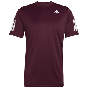 adidas Men's Club 3 Stripe Tee - Maroon