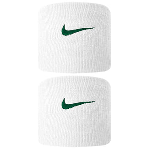 Nike Swoosh Premier DriFit Wristbands 2 Pack - White/Gorge Green