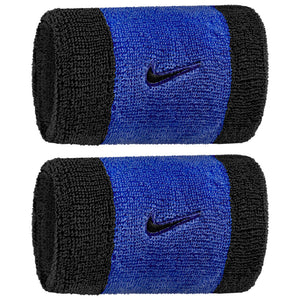 Nike Double Wide Classic Swoosh Wristband 2 Pack - Comet Blue/Black