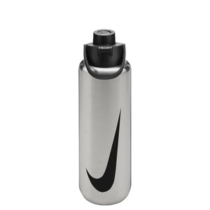 Nike Recharge Chug Stainless Steel Bottle 24oz - Brushed Stainless Steel/Black