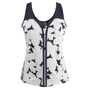 Penguin Women's Riviera Floral Tank - Bright White/Navy