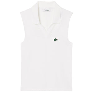 Lacoste Women's Sleeveless Stretch Polo - White