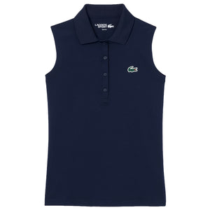 Lacoste Women's UV Stretch Sleeveless Polo - Navy Blue