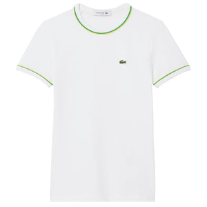 Lacoste Women's Contrast Accent Jersey Tee - White