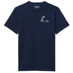 Lacoste Men's Ultra Dry Printed Tee - Navy Blue