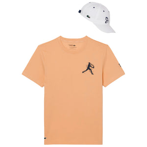 Lacoste Men's Novak Djokovic Cap and Tee Set - Orange/White