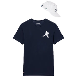 Lacoste Men's Novak Djokovic Cap and Tee Set - Navy Blue/White
