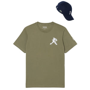 Lacoste Men's Novak Djokovic Cap and Tee Set - Khaki/White
