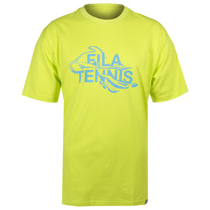 Fila Men's Drip Graphic Tee - Neon Yellow/Blue