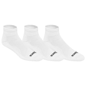 Asics Cushion Quarter 3 Pack Socks - White