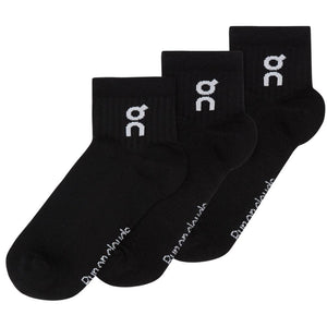 On Logo Mid 3 Pack Socks - Black
