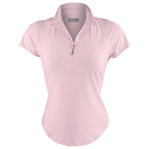 Lija Women's Don't Stop Me Now Sly Zip Mock Top - Blush