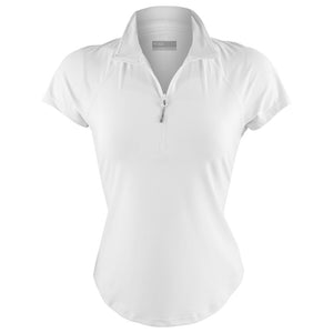 Lija Women's Sly Zip Mock Top - White