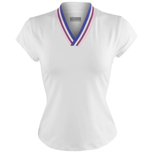 Lija Women's Hot Shot Triumph Top - White/Royal Blue