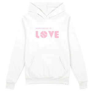 Happiness Is... Women's Tennis Love Hoodie - White