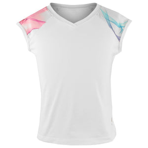 Sofibella Girls Spectrum Cap Sleeve - White/Spectrum