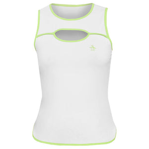 Penguin Women's Cut-Out Tank - Bright White/Lime