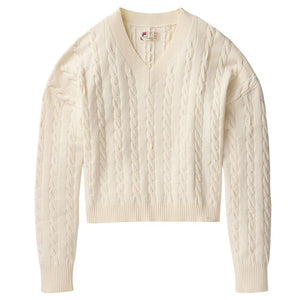 Fila Women's Baseline Chunky V-Line Sweater - Gardenia