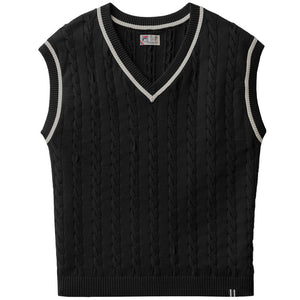 Fila Men's Baseline Cable Knit Vest - Black