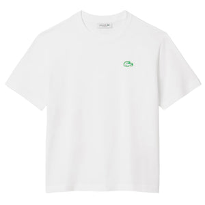 Lacoste Women's Crocodile Print Jersey Tee - White