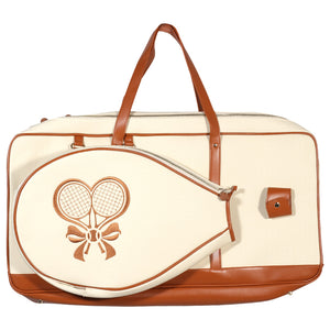 Insolette Victoria Duffle Bag - Cream/Brown