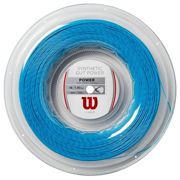 Wilson Synthetic Gut Power 16/1.30 Tennis String Reel (Blue)