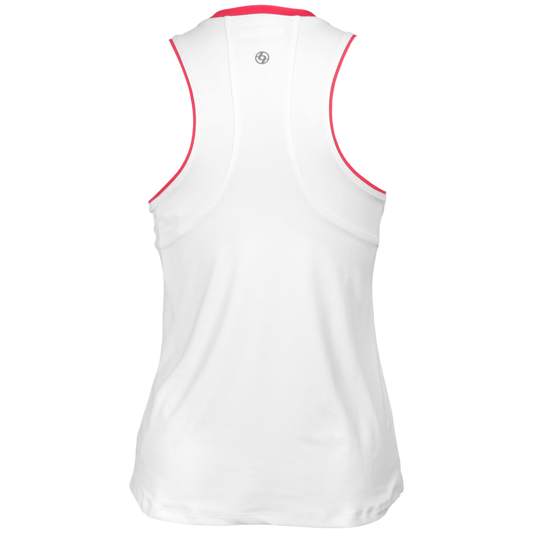 Lija Women's The One To Beat Gracey Tank - White/Raspberry