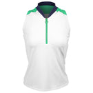 Sofibella Women's Green Spirit Greenline Sleeveless Polo - White