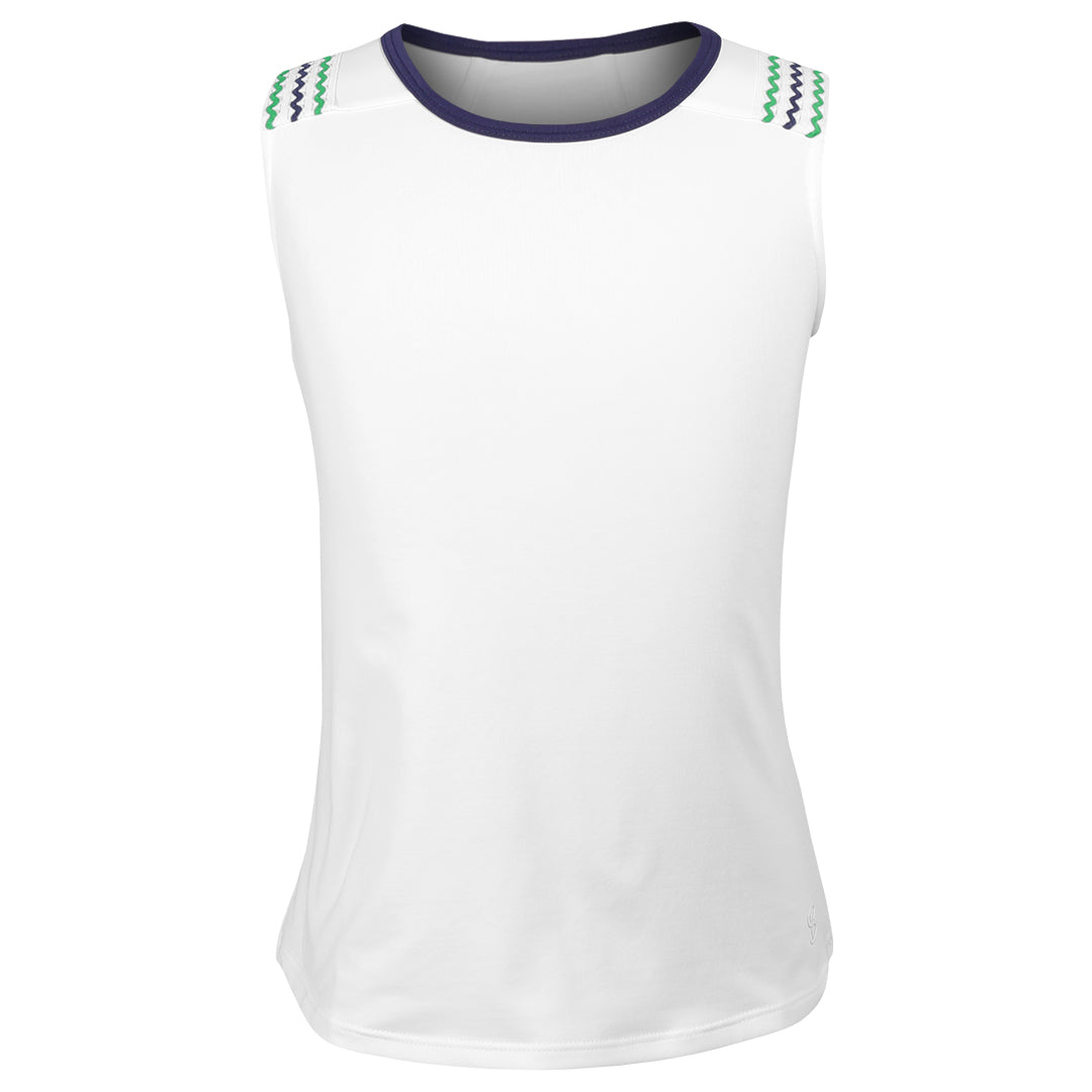 Sofibella Girls Green Spirit Baseline Tank - White