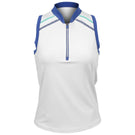Sofibella Women's Perfect Storm Sleeveless Zipped Tank - White/True Blue