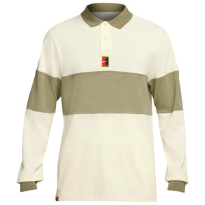 Nike Men's Heritage Longsleeve Polo - Pale Ivory/Neutral Olive