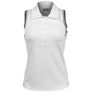 Lija Women's Holiday 25' Slice Sleeveless Polo - White/Black